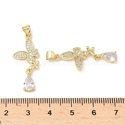 Brass Micro Pave Cubic Zirconia Pendants&nbsp;KK-Q068-07G