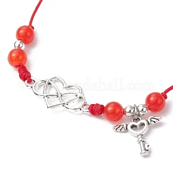 Natural Dyed White Jade Braided Bead Bracelets&nbsp;BJEW-JB09823-04