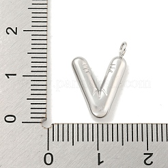 変色しない304ステンレススチールペンダント  レターチャーム  ステンレス鋼色  V字  17x11.5x3mm  穴：2mm&nbsp;STAS-C102-15P-V
