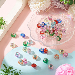 50Pcs Transparent Acrylic European Beads&nbsp;GPDL-TAD0001-02