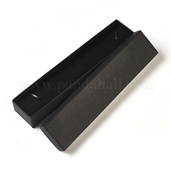 紙ボール紙のアクセサリー箱  ネックレスボックス  長方形  ブラック  21x4.5x3.1cm&nbsp;CBOX-E012-01A
