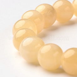 天然なヒスイラウンドビーズストレッチブレスレット  55mm&nbsp;BJEW-L593-A05