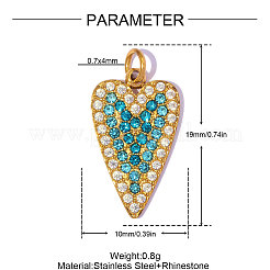 304 Stainless Steel with Rhinestone Pendants&nbsp;RB-A26-06-02-34G-02