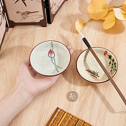 2Pcs 2 Styles Porcelain Ink Dish&nbsp;AJEW-PH0010-19