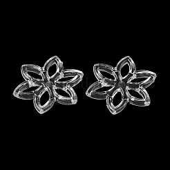 透明なアクリルパーツ  花のチャーム  透明  31x27x3.5mm  穴：3.5x8mm  約458個/500g&nbsp;TACR-G048-28