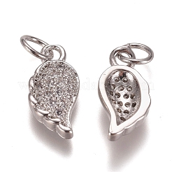 Brass Micro Pave Clear Cubic Zirconia Charms&nbsp;ZIRC-G153-25
