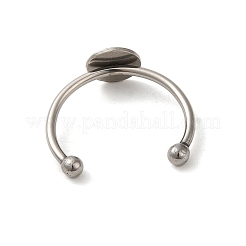 Tarnish Resistant 304 Stainless Steel Pad Ring Settings&nbsp;STAS-H217-01P-02