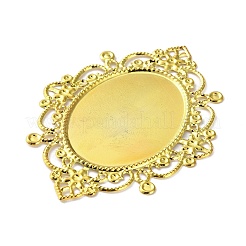 アイアン製カボションセッティング  花  ゴールドカラー  トレイ：38.5x28.5mm  68x52x1.5mm&nbsp;IFIN-C060-05G