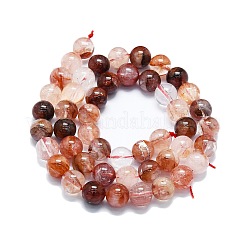 Natural Red Hematoid Quartz/Ferruginous Quartz Beads Strands&nbsp;G-K245-A02-04