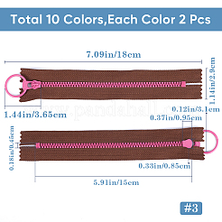 20Pcs 10 Colors #3 Polyester Zippers for Garment Accessories&nbsp;FIND-GF0006-28