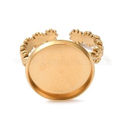 Flower 304 Stainless Steel Cuff Ring Components&nbsp;STAS-P454-05E-G