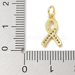 Rack Plating Brass Micro Pave Cubic Zirconia Pendants&nbsp;KK-K392-46G