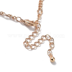 Glass Teardrop Lariat Necklaces with Brass Figaro Chains&nbsp;NJEW-A015-14KCG