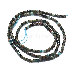天然アフリカンターコイズ（ジャスパー）ビーズ連売り  多面カット  ロンデル  2~2.5x2mm  穴：0.5mm  約223~226個/連  14.96~15.16インチ（38~38.5cm）&nbsp;G-G106-A31-01