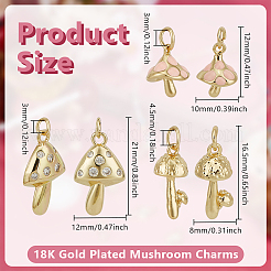 12Pcs 3 Styles Brass Micro Pave Cubic Zirconia Pendants&nbsp;KK-GO0002-24