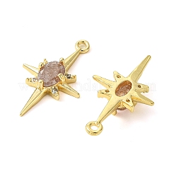 Brass Micro Pave Cubic Zirconia Pendants&nbsp;X-KK-M277-08G-02