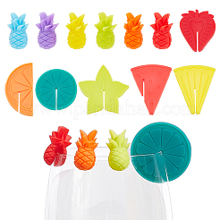 2 Sets 2 Style Silicone Wine Glass Charms&nbsp;AJEW-NB0005-70