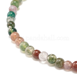 Mini Natural Indian Agate Beaded Stretch Bracelets&nbsp;BJEW-JB07669-04