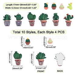 40Pcs 10 Style Opaque Resin Cabochons&nbsp;CRES-PH0003-31