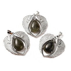 Natural & Synthetic Mixed Gemstone Teardrop Pendants&nbsp;KK-K331-02P