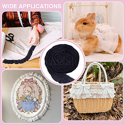 10 Yards Polyester Layered Pleated Lace Ribbon&nbsp;OCOR-BC0008-01B