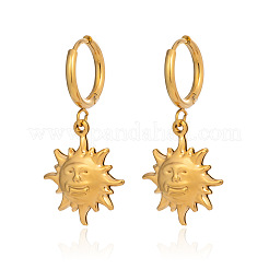 304 Stainless Steel Sun Hoop Earrings&nbsp;DT3255