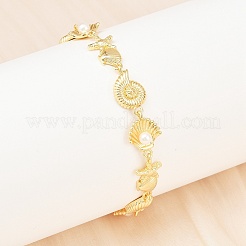 Brass Link Chain Bracelets for Women&nbsp;BJEW-A090-07A-G