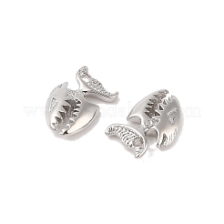 真鍮チャーム  カドミウムフリー＆ニッケルフリー＆鉛フリー  魚  プラチナメッキ  18.5x13x3mm  穴：1.8mm&nbsp;KK-Q816-42P