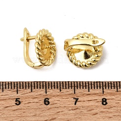 真鍮製フープピアスパーツ  ラッチバック  ゴールドカラー  15.3x13x12mm  ピン：1.1mm&nbsp;KK-Z154-09G