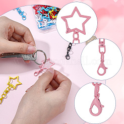 48Pcs 8 Colors Spray Printed Alloy Swivel Clasps&nbsp;FIND-SP0005-79