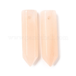 ナチュラルピンクアベンチュリンポインテッドペンダント  多面カット  弾丸  30~33x8~9mm  穴：1.4~1.6mm&nbsp;G-D460-01I