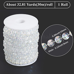 1ロールabカラーバタフライabsプラスチックビーズリボン  服飾材料  クリアAB  3/8x1/8インチ（10x3mm）  約32.81ヤード（30m）/セット&nbsp;OCOR-SP0001-24