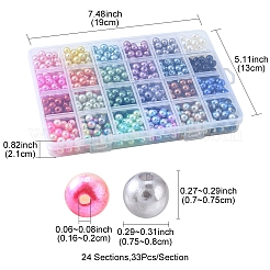 792Pcs 24 Style ABS Plastic & Acrylic Imitation Pearl Beads&nbsp;OACR-YW0001-29