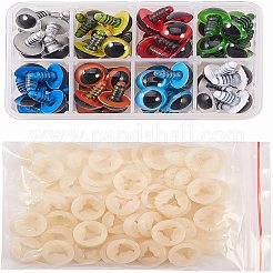 クラフト用品プラスチック人形の目パーツ  パッド付き  ぬいぐるみの目  安全の目  ミックスカラー  18.5mm  ピン：5.5mm  8セット / カラー  64セット&nbsp;DIY-PH0019-90