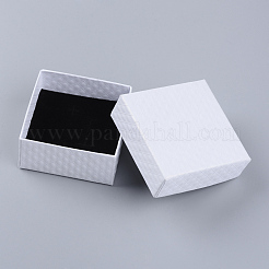 厚紙のジュエリーセットボックス  内部のスポンジ  正方形  ホワイト  7.3x7.3x3.5cm&nbsp;LS-CBOX-Q035-27A