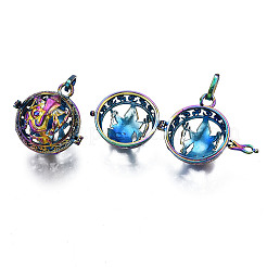Rack Plating Brass Locket Pendants&nbsp;LS-KK-S319-24
