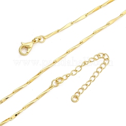 Brassl Twisted Bar Link Chain Necklaces for Men Women&nbsp;NJEW-G160-15G