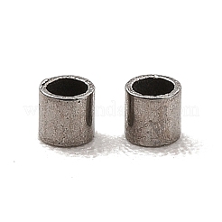 変色しない304ステンレススチールビーズ  コラム  ステンレス鋼色  2x2mm  穴：1.60mm&nbsp;X-STAS-H0179-01A-P