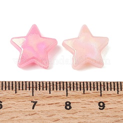 UVメッキ不透明アクリルビーズ  スター  ABカラーメッキ  ミックスカラー  13.5x14x5mm  穴：1.8mm  約1140個/500g&nbsp;OACR-G058-18C