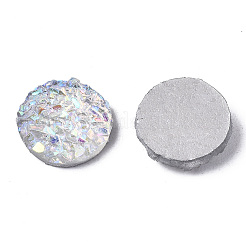 樹脂カボション  イミテーションドゥルージーアゲート  フラットラウンド  ABカラーメッキ  ライラック  8x2.5mm&nbsp;LS-CRES-Q191-HA027-B1