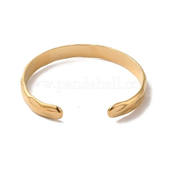 304 Stainless Steel Textured Cuff Bangles&nbsp;BJEW-A003-04G