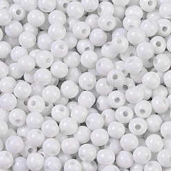 不透明なアクリルビーズ  ラウンド  ホワイト  5x4mm  穴：1.6mm  約6000個/240g&nbsp;LS-SACR-A007-01C-17