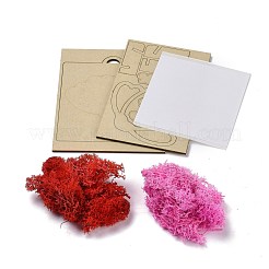 DIY手作り木製アートキット  子供用  木枠入り  粘着テープとコケ  花柄  14.3x11.6x0.3cm&nbsp;DIY-P014-A04