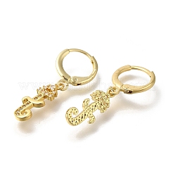真鍮クリアキュービックジルコニアフープピアス  18KGP本金メッキ  文字t  31mm  ペンダント：17.5x7x2mm&nbsp;EJEW-M045-01T
