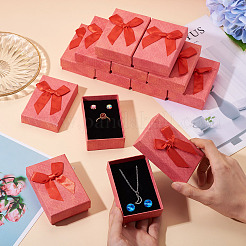 Rectangle Paper Jewelry Set Storage Gift Boxes with Bowknot&nbsp;CON-TAC0014-12D
