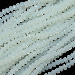 クリスタルガラスロンデルビーズ連売り  多面カット  ホワイト  3.5x2.5~3mm  穴：1mm  約138個/連  12.9インチ&nbsp;EGLA-F049C-04
