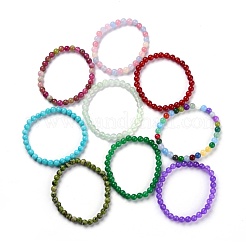 Dyed Natural Jade Beads Stretch Bracelets&nbsp;BJEW-G633-A