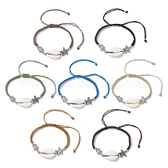 7Pcs 7 Colors Natural Cowrie Shell Braided Bead Bracelets for Women&nbsp;BJEW-JB11765