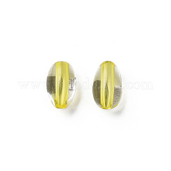 透明なアクリルビーズ  オーバル  きいろ  9.5x6mm  穴：1.5mm&nbsp;X-MACR-S373-134-T07