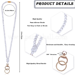 Silicone Beaded ID Card Neck Straps&nbsp;NJEW-SW00025-12